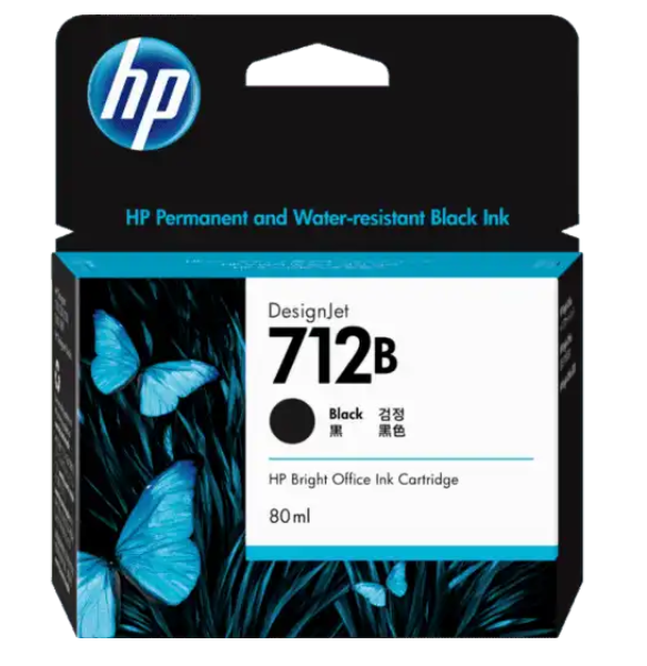 خرطوشة حبر أسود HP 712 DesignJet سعة 80 مل
