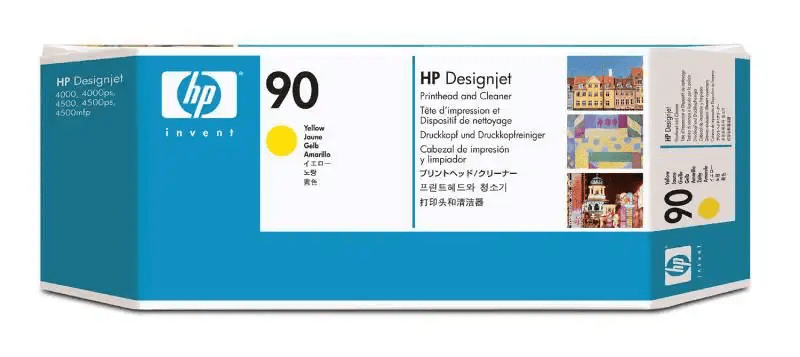 HP 90 Yellow DesignJet Printhead and Printhead Cleaner منظف