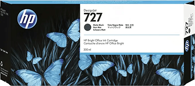 HP 727 300-ml Matte Black DesignJet Ink Cartridge خرطوشة حبر أسود غير لامع