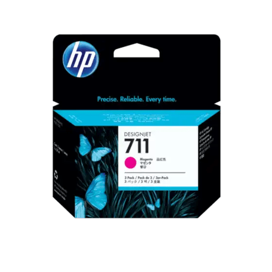 HP 711 3-pack 29-ml Magenta DesignJet Ink Cartridges خراطيش الحبر الأحمر