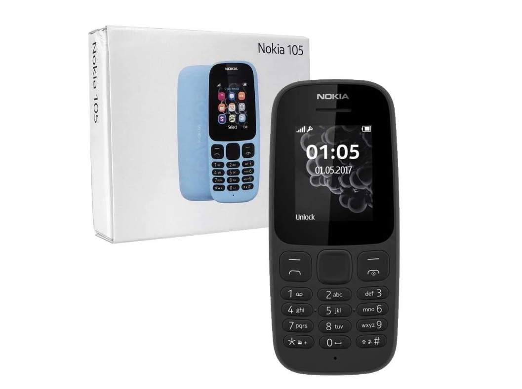 Nokia 105 phone, black color, dual SIM