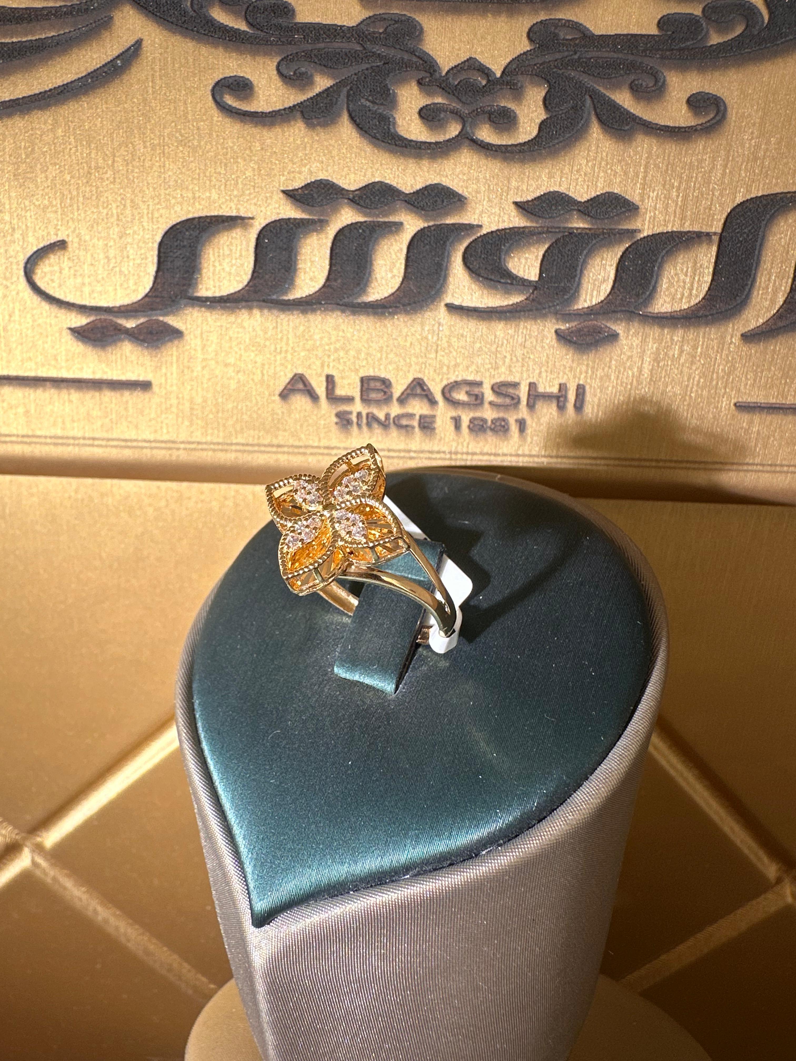 خاتم ذهب شكل وردة
