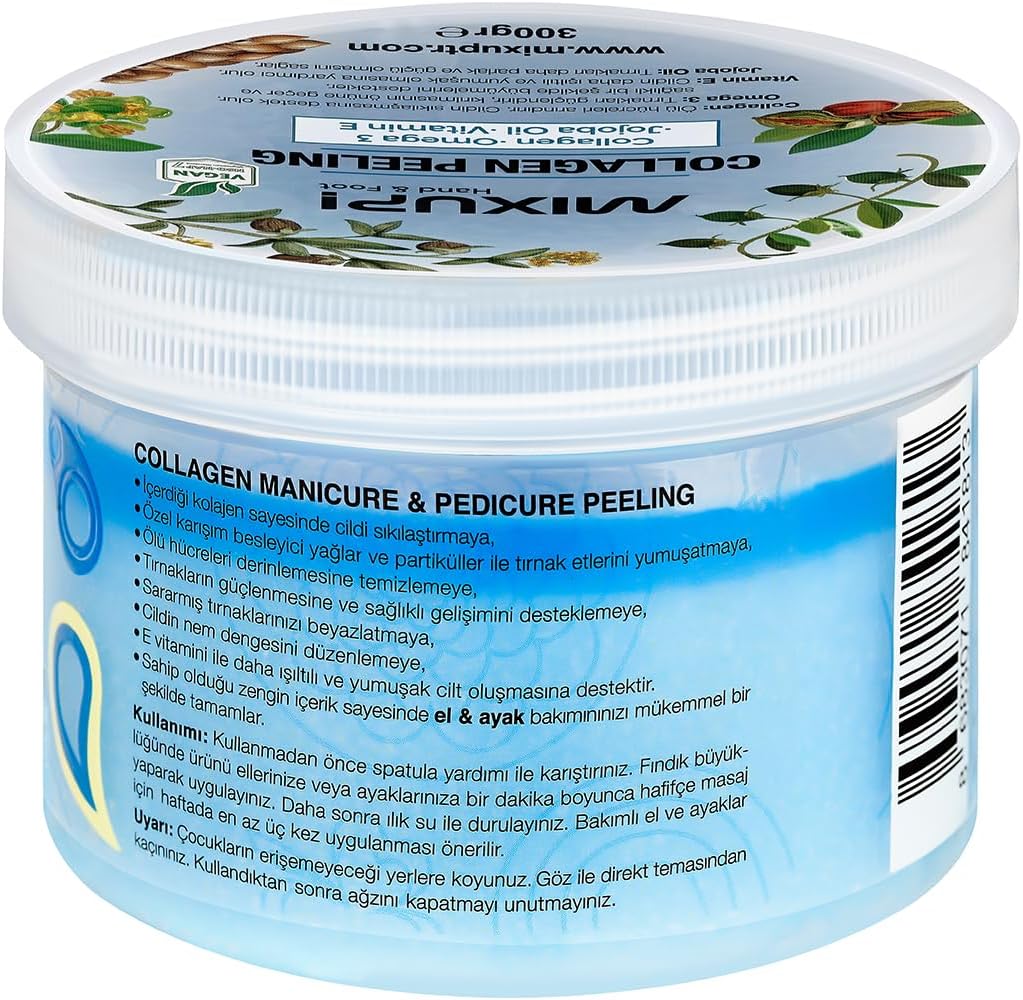  Mixup Collagen Exfoliating Cream for Hands and Feet with Omega 3 and Jojoba 300 g 