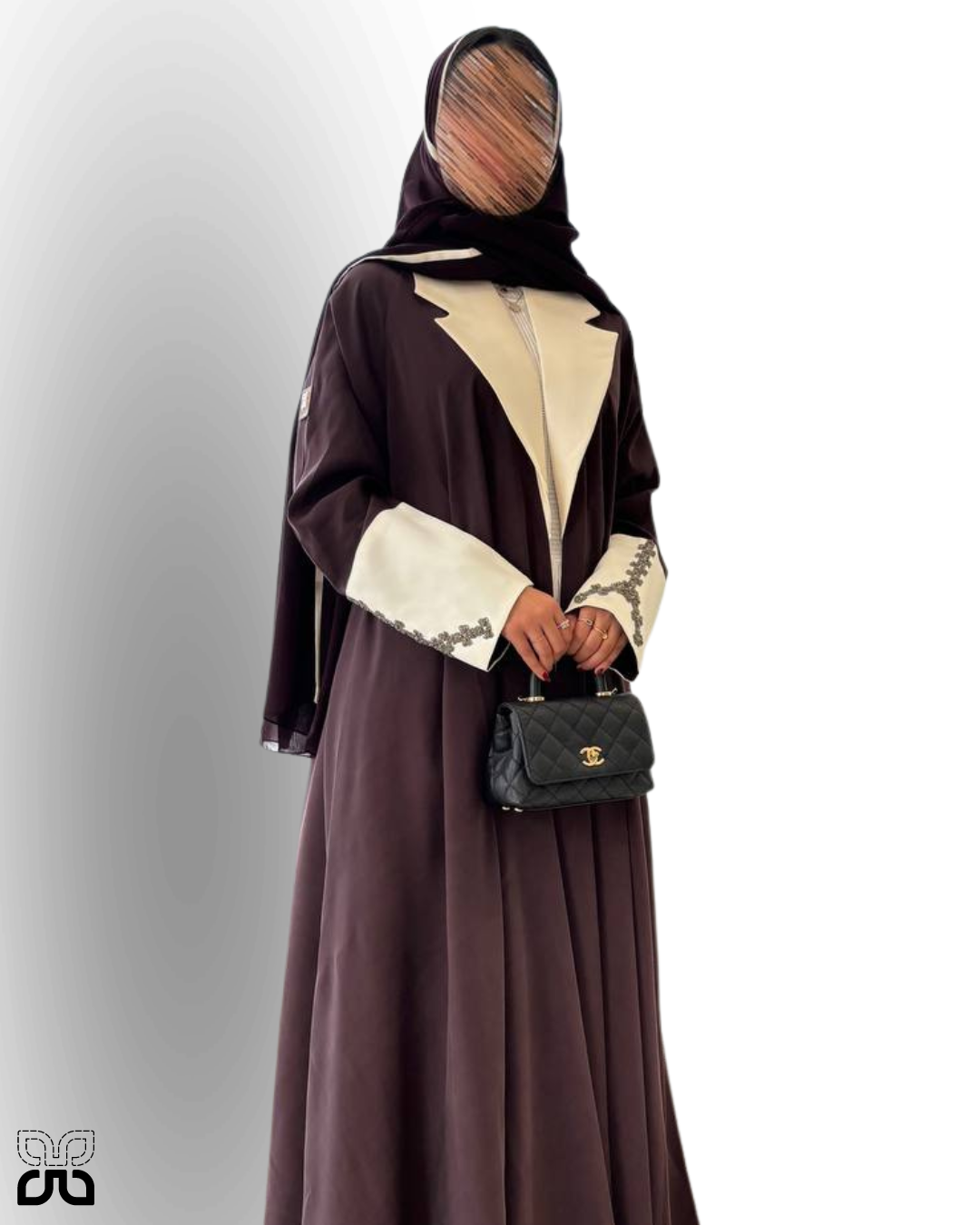 عباية كريب مغسول بليزر اكمام تفته كلفه شك 