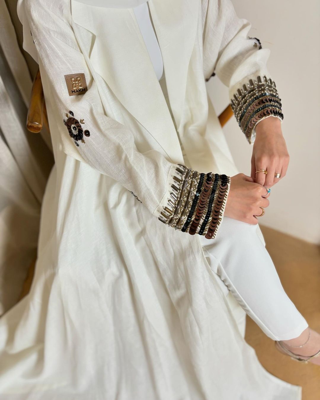 عباية&nbsp;لينن اكمام شك دبل كلوش&nbsp; 