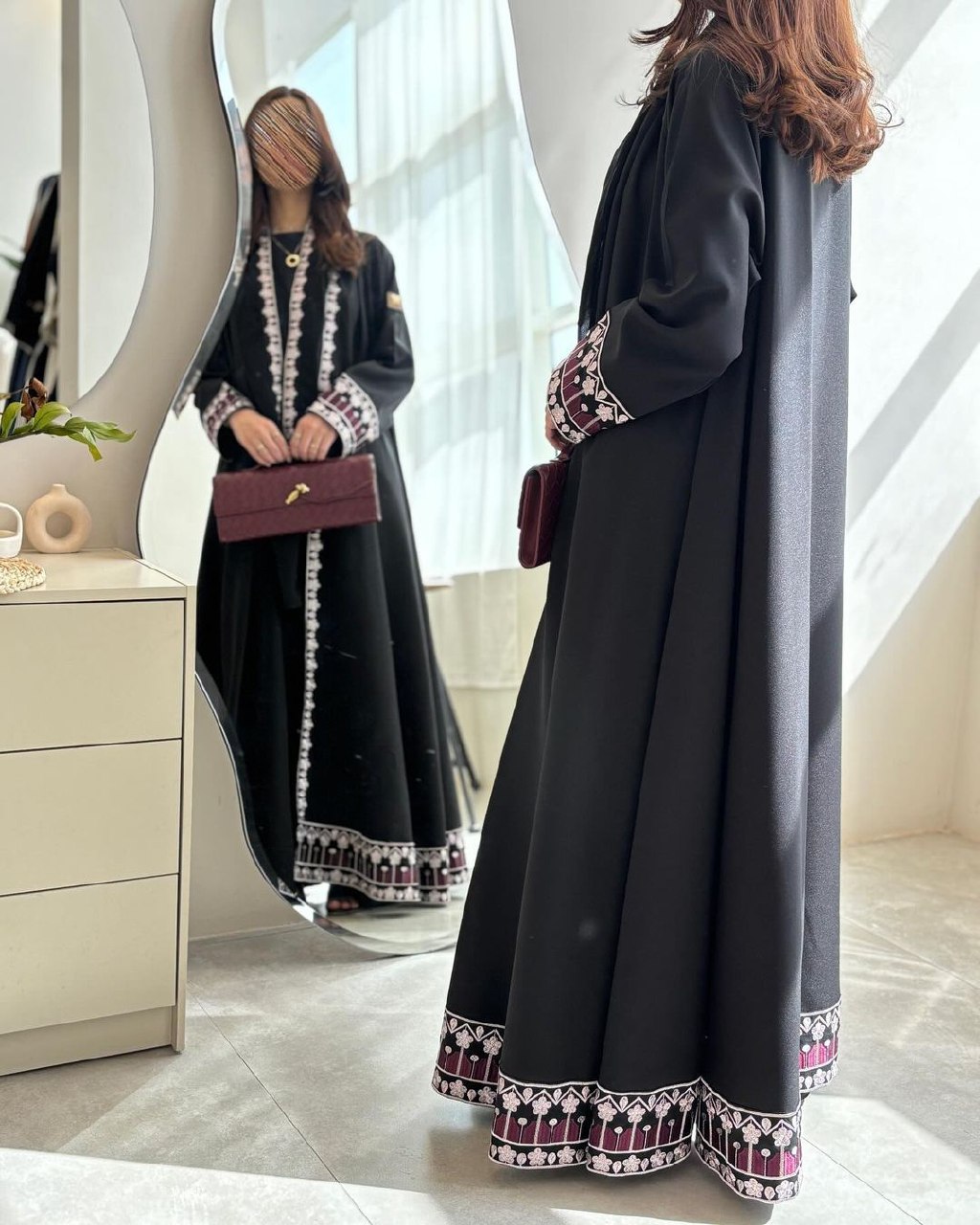  عباية كتان دبل كلوش رسمي 