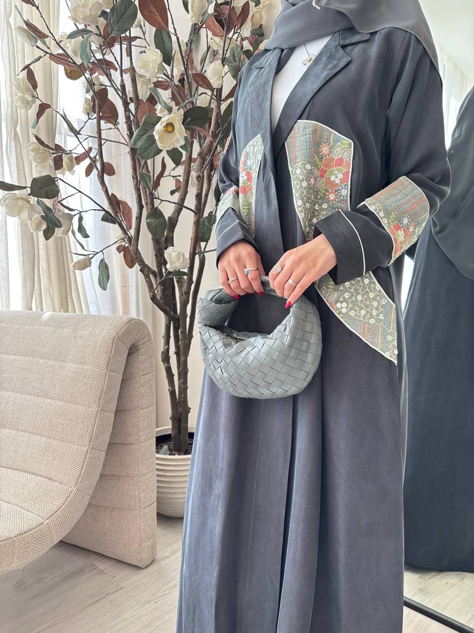  عباية كريب مغسول بتدخيلات لنن 