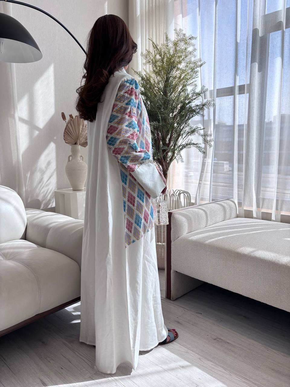  عباية  لنن تطريز ركامه 