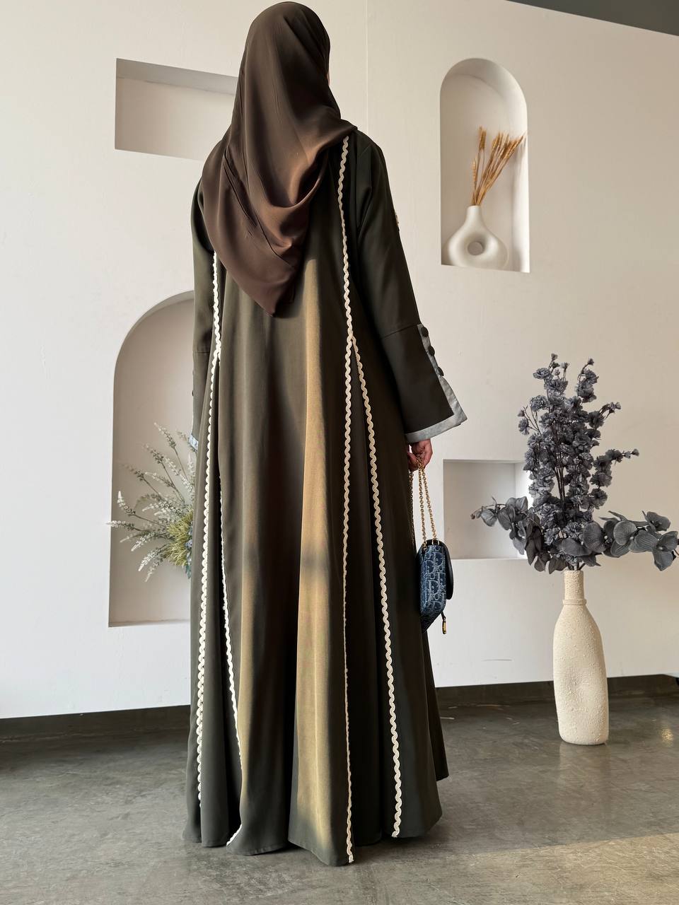  عباية كريب دبل كلوش تحديد قيطان 