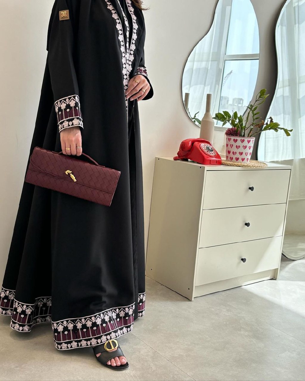  عباية كتان دبل كلوش رسمي 