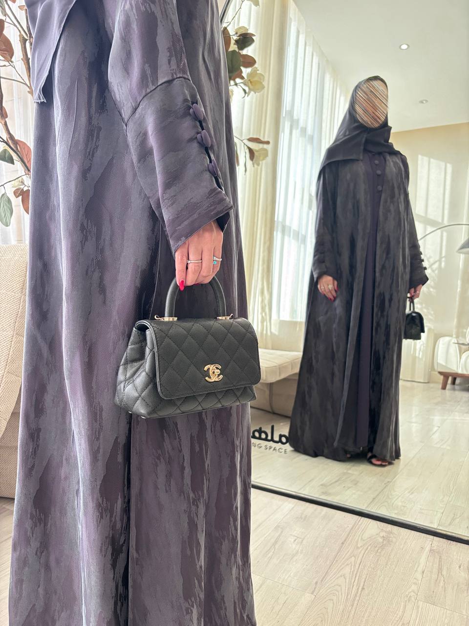  عباية جاكار ياباني مع فستان حرير 