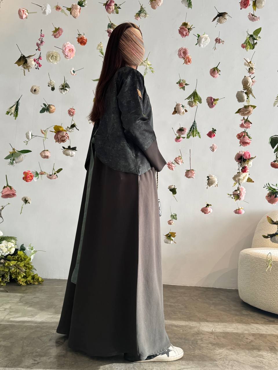  عباية كريب مع جاكار مموج ياباني 