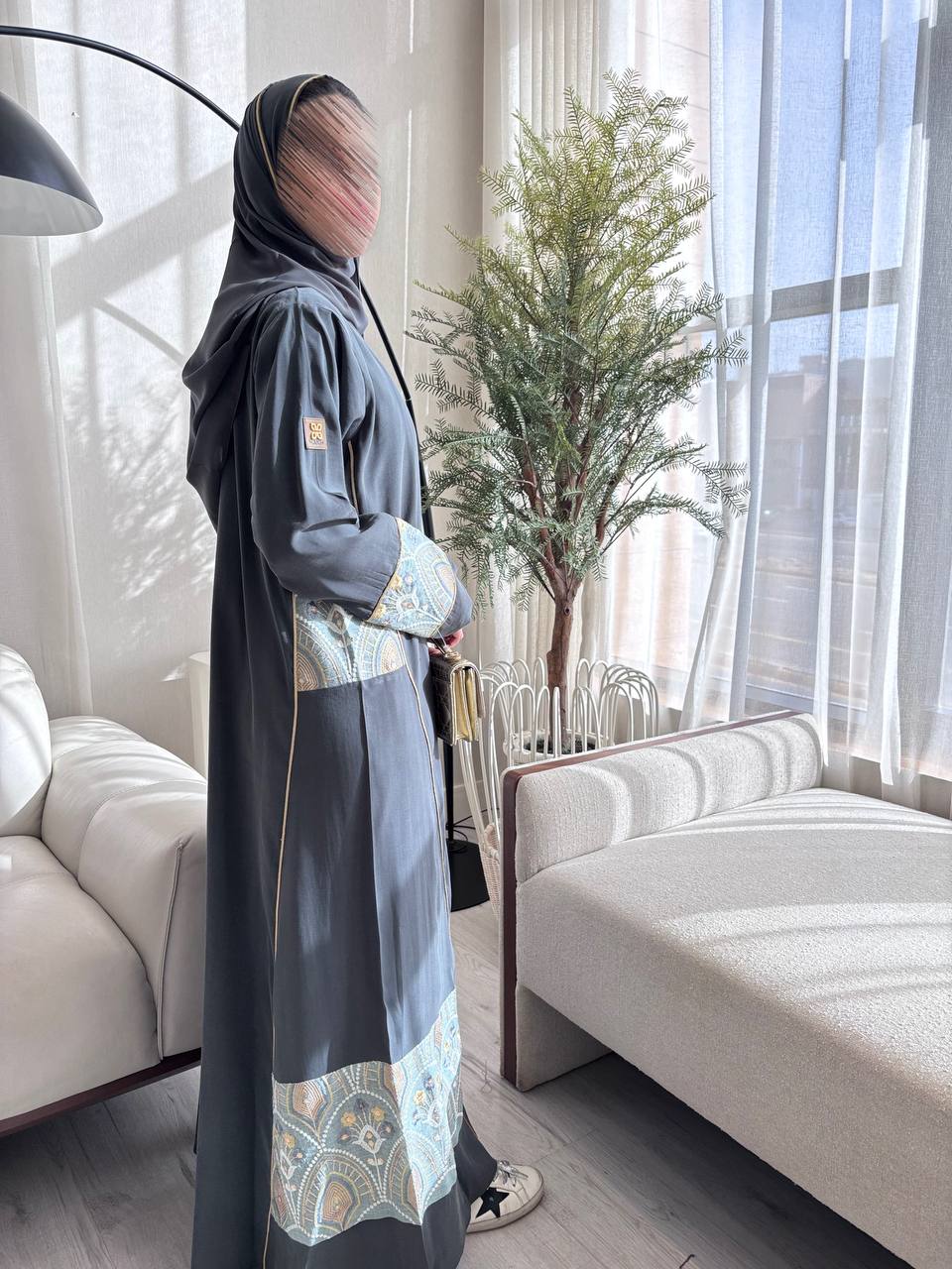   عباية كريب بتدخيلات لنن 