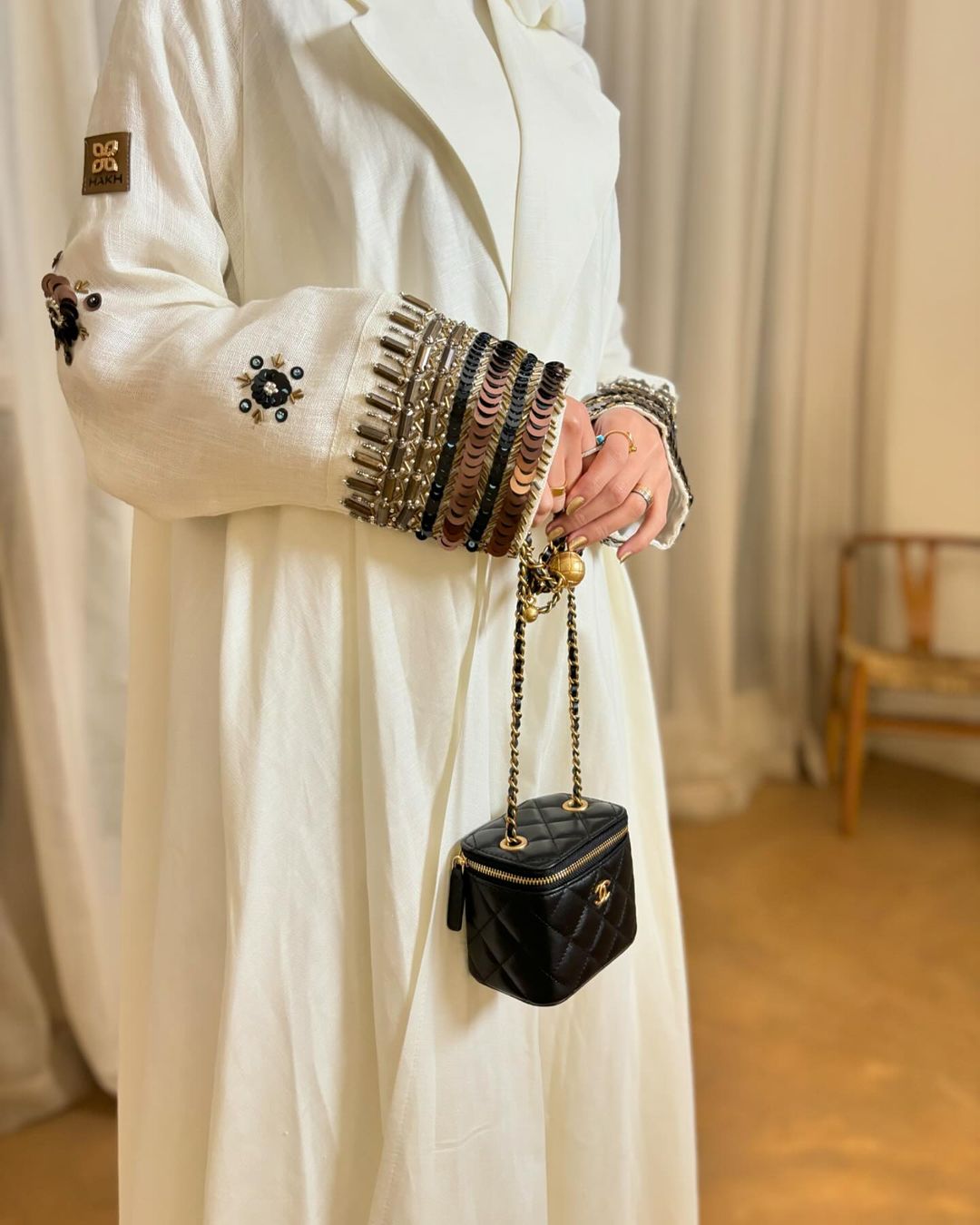  عباية&nbsp;لينن اكمام شك دبل كلوش&nbsp; 