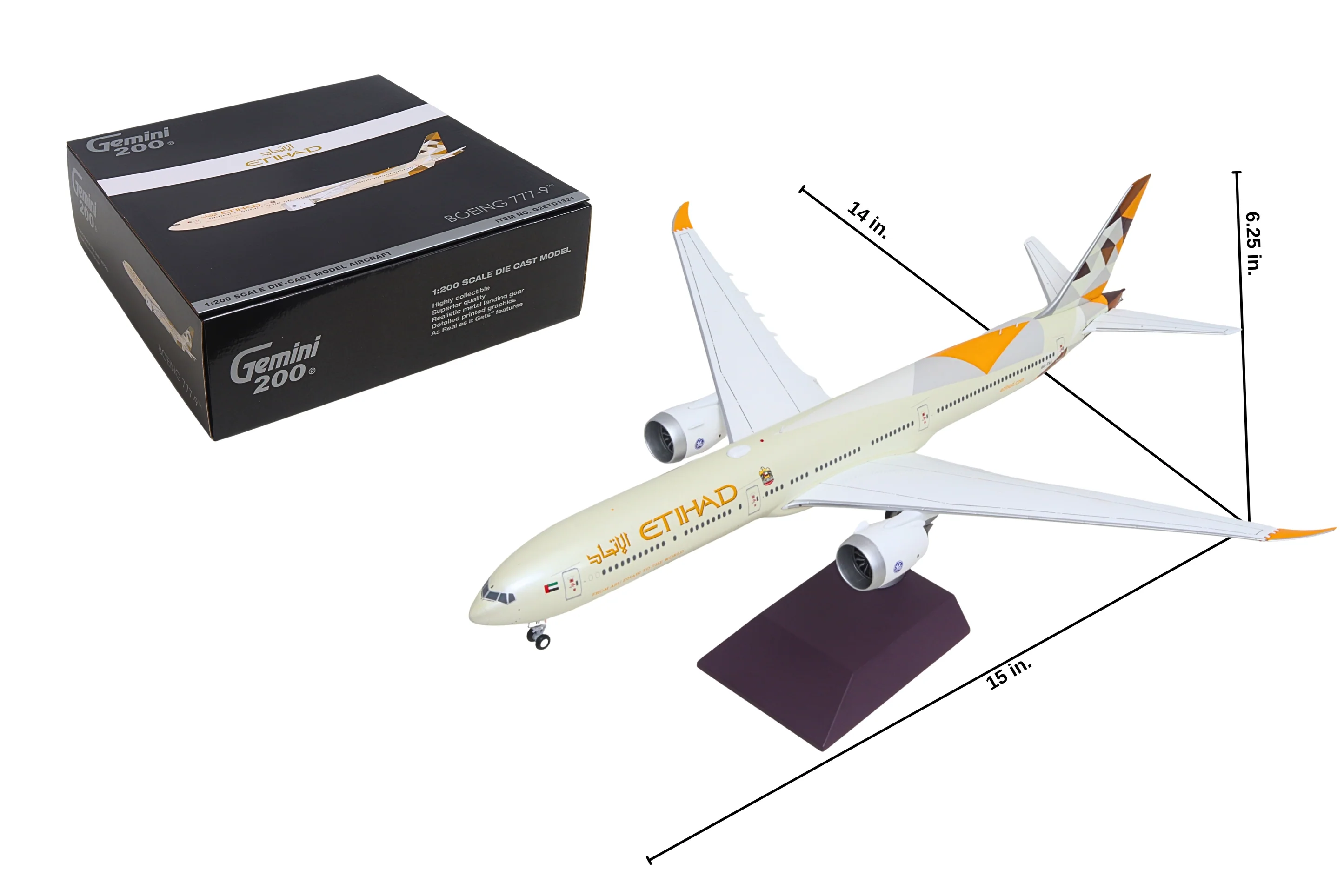 Etihad Airways Boeing 777-9X 1:200 Scale Diecast Model by Ge