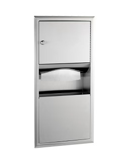 بوبريك Bobrick B-369 – موزع مناشف ورقية مع سلة مهملات غاطسة ستانلس ستيل
