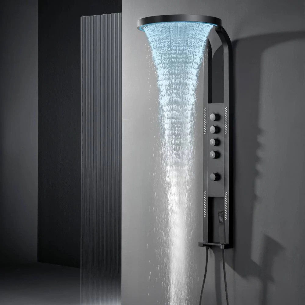 AUSHEN Wall-Mounted Shower Panel with Waterfall & Massage System