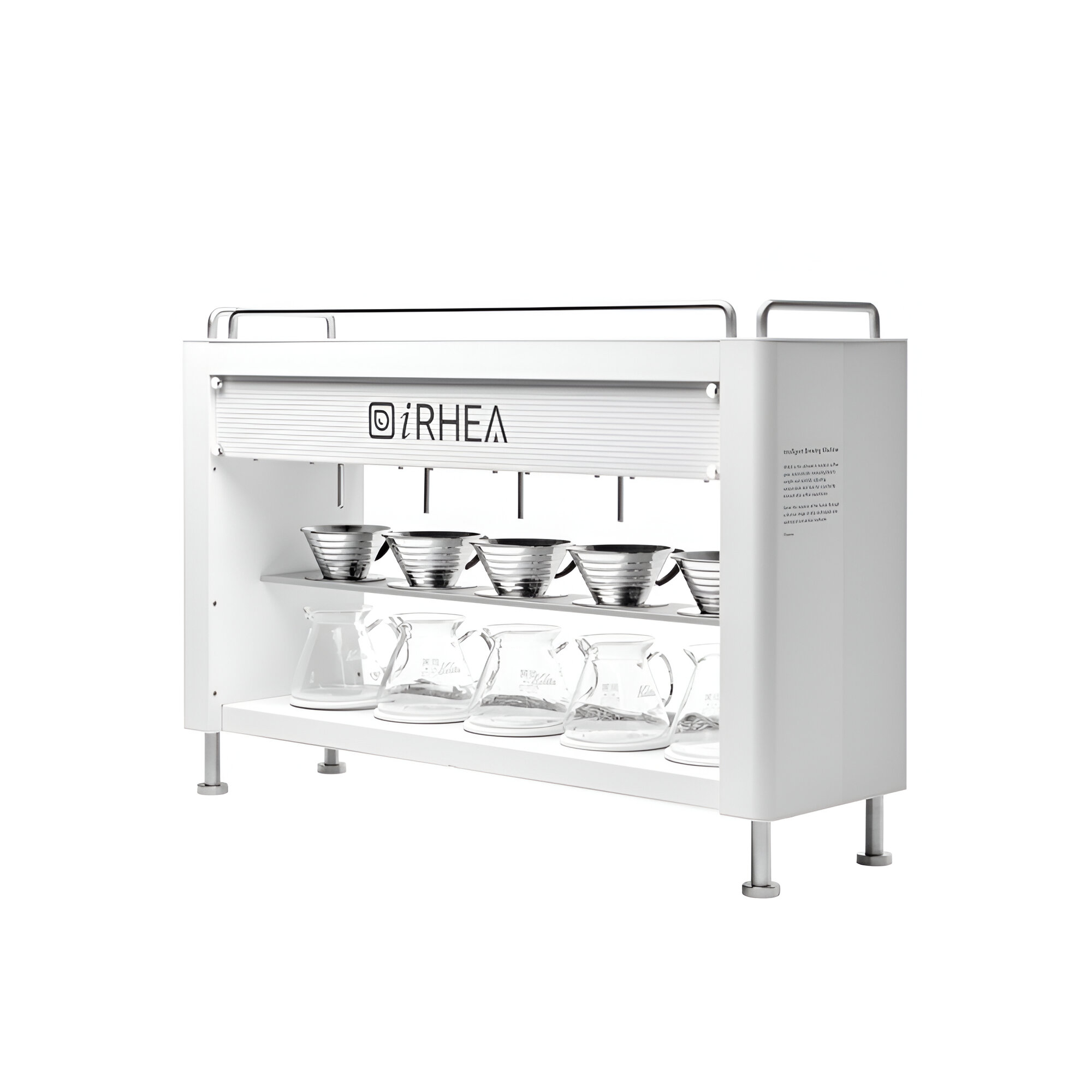 جهاز iRhea M5 Pro تحضير قهوة التقطير الاوتوماتيكي ب 5 مجموعات مع سخان مزدوج اللون الابيض