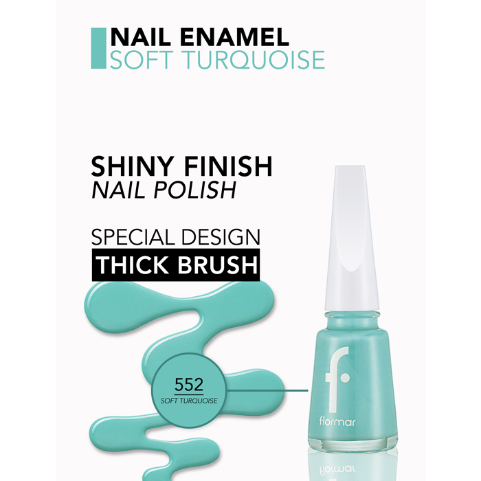  Flormar Manicure Polish Turquoise 552 – Elegant Blue with Smooth Coverage 
