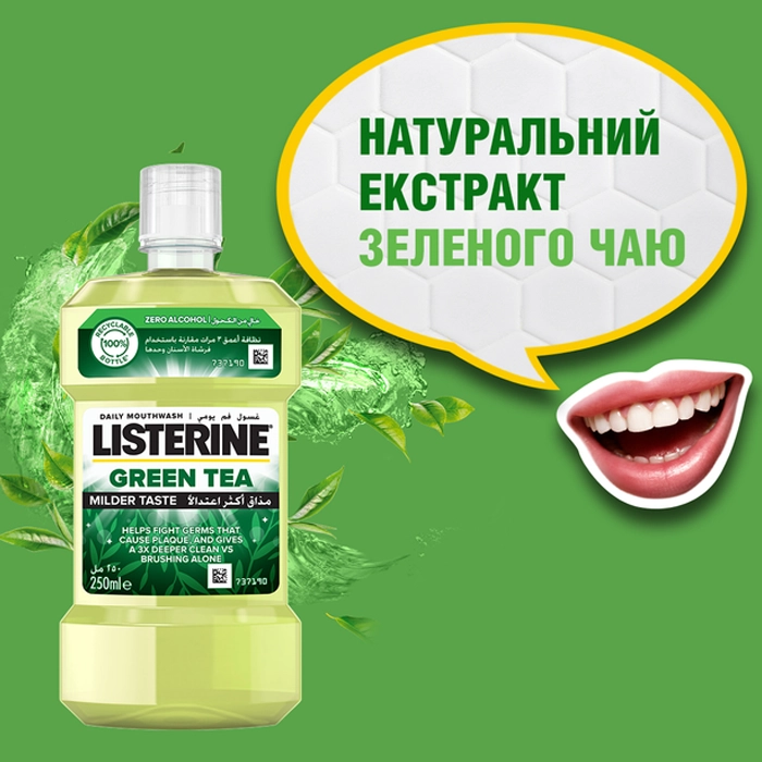  Listerine Green Tea Mouthwash 250ml 