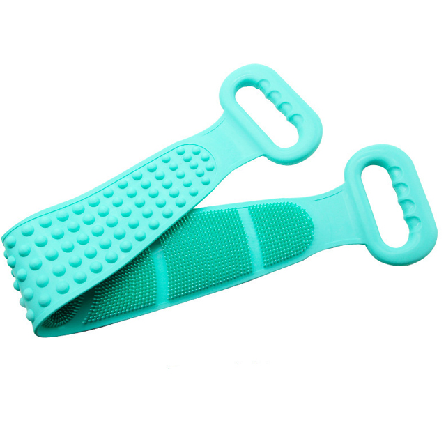  Soft no Silicone Body Sided Back Wash Scrubber Massage Brush Cleaning Trap Shower Bath Towel Belt for Self Cleaning 