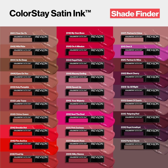  Colorstay Satin Ink Crown Jewels Liquid Lipstick 38 Citrine Queen - Revlon 