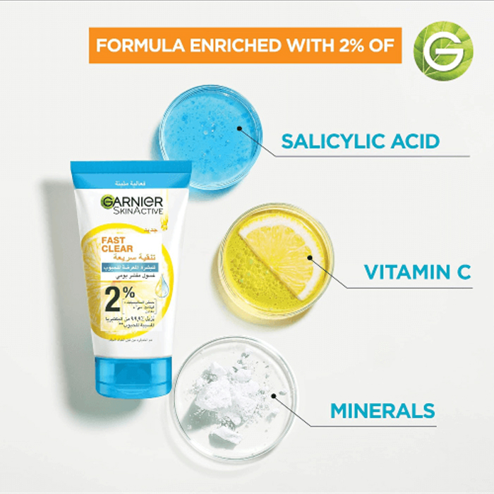  Garnier Vitamin C Daily Exfoliating Wash for Acne-Prone Skin 150ml 
