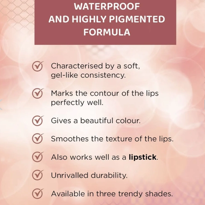  Eveline Waterproof Gel Lip Liner Dark Rose 03 