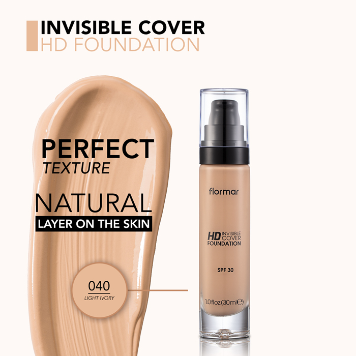  flormar Hd Invisible Cover Foundation 040 light ivory 