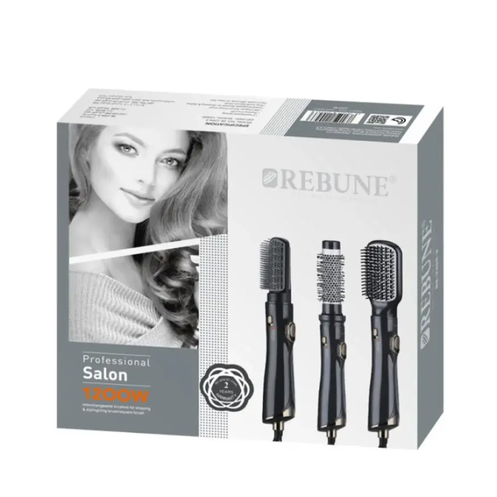  Iconic Hair Styling Device with 3 Interchangeable Heads - Model RE-2024 - Rebune 