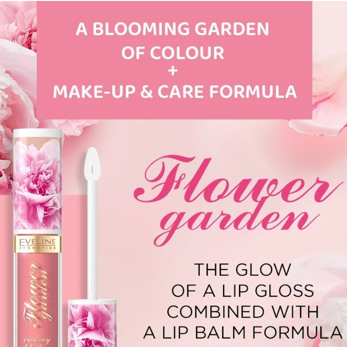  Flower Garden Lip Gloss 01 Delicate Rose 4.5ml - Eveline 