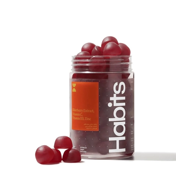  Dietary supplement with elderberry extract, vitamin C, vitamin D3, and zinc - Habits 