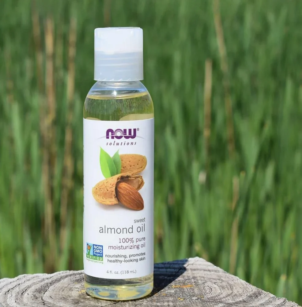  NOW Solutions, Sweet Almond Oil, 100% Pure Moisturizing Oil, Promotes Healthy-Looking Skin, Unscented Oil, 4-Ounce 