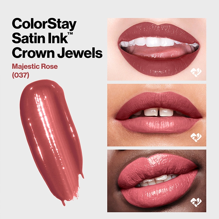  Colorstay Satin Ink Crown Jewels Liquid Lipstick 37 Majestic Rose - Revlon 