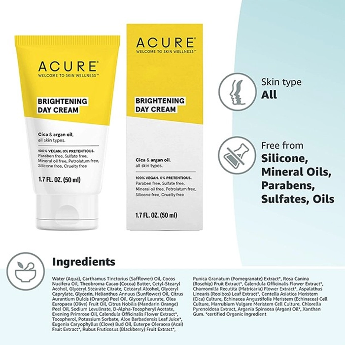 Brightening Day Cream with Argan Oil and Cica - Acure 