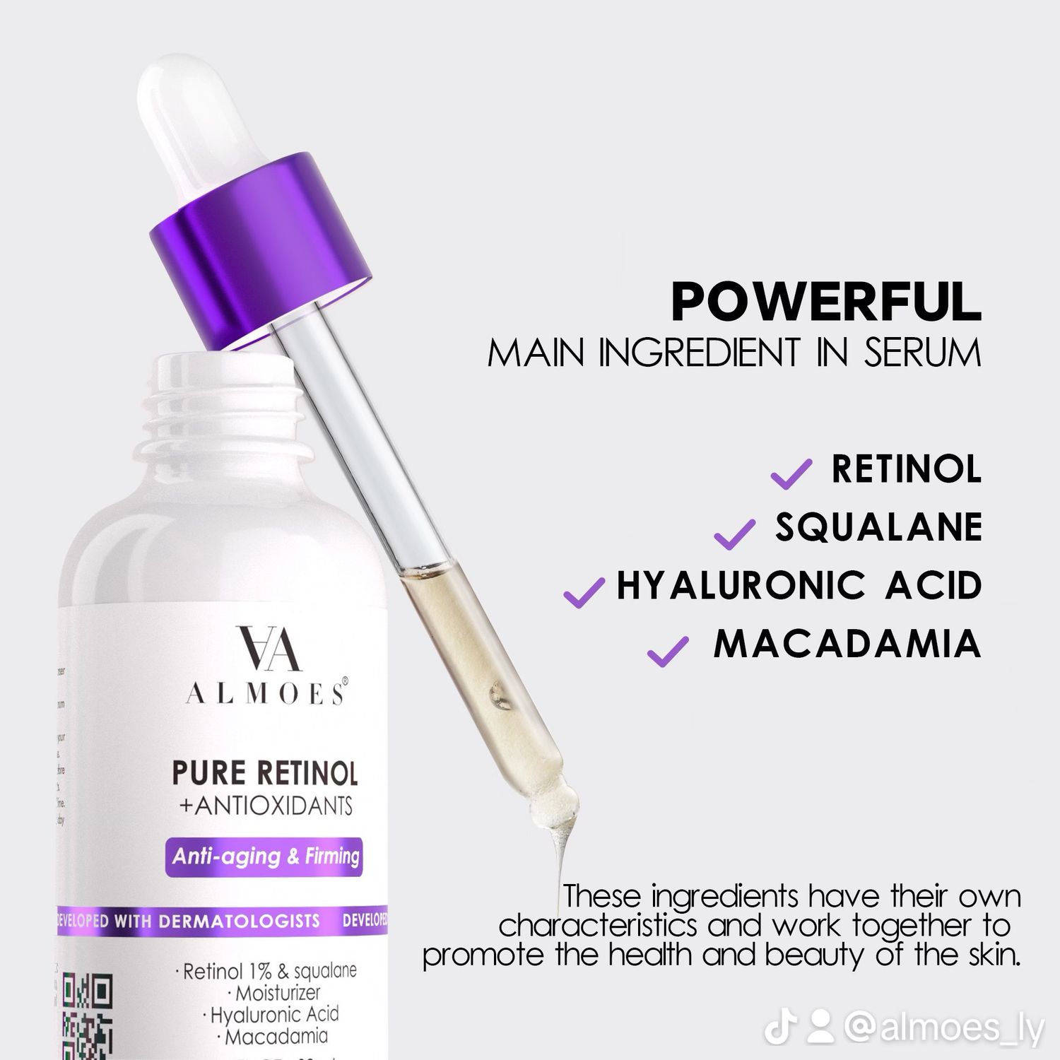  Retinol 1% Squalane Anti-Aging & Firming Serum 30ml - Almoes 