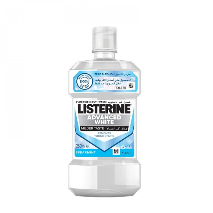  Listerine Fluoride Advanced White Mouthwash 250 ml 