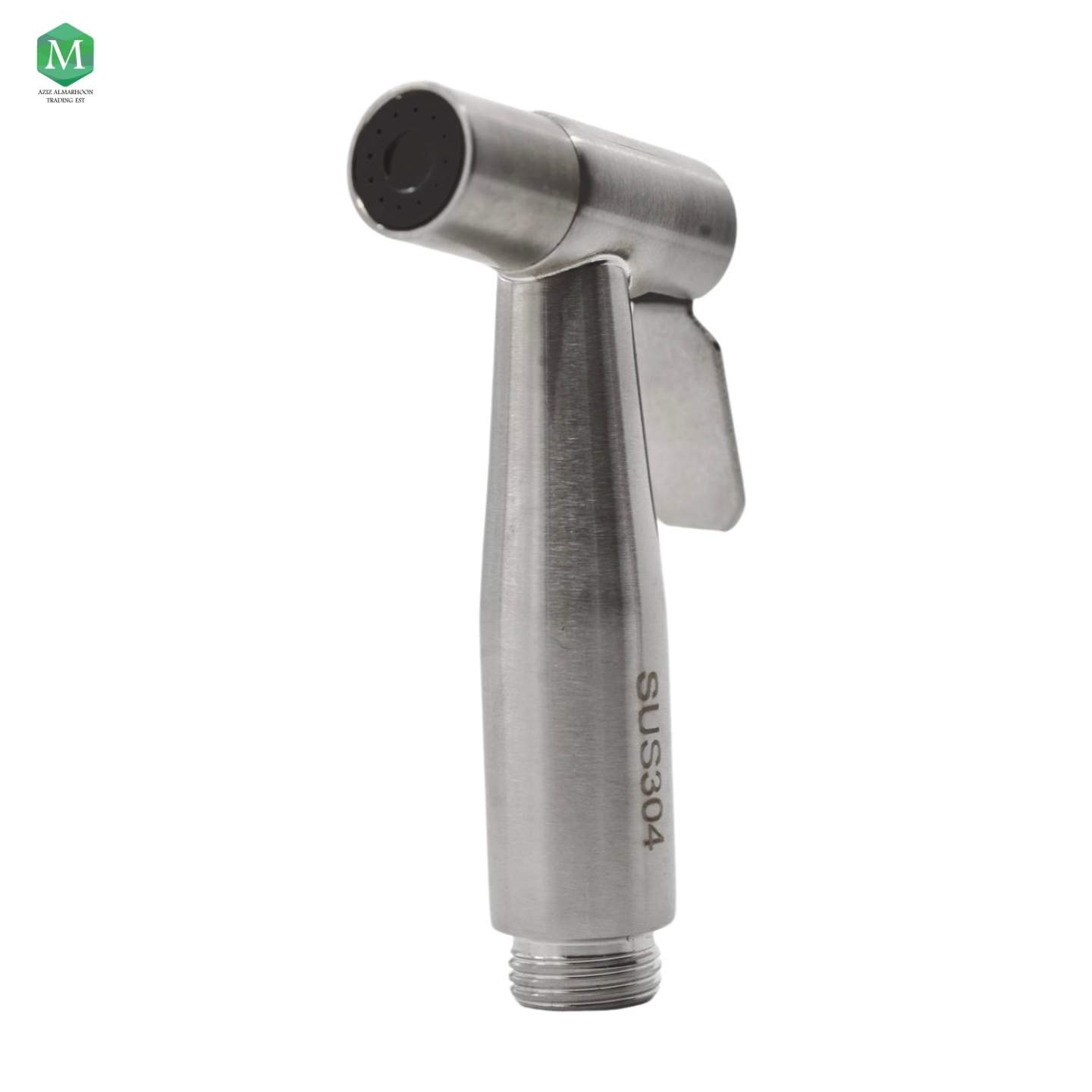Bidet with matte chrome hose