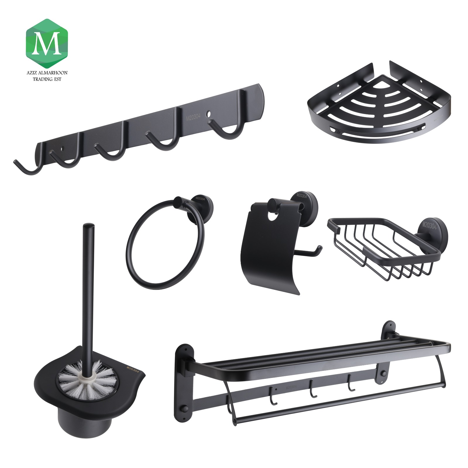 Black Bathroom Accessory Set S1-62851 Kana