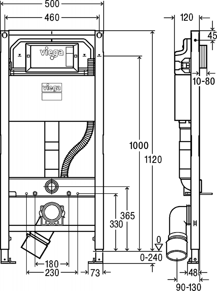 Concealed siphon
