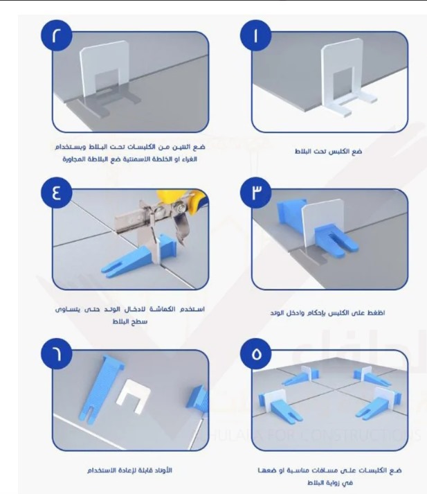 فواصل تسوية البلاط متعدد المقاسات