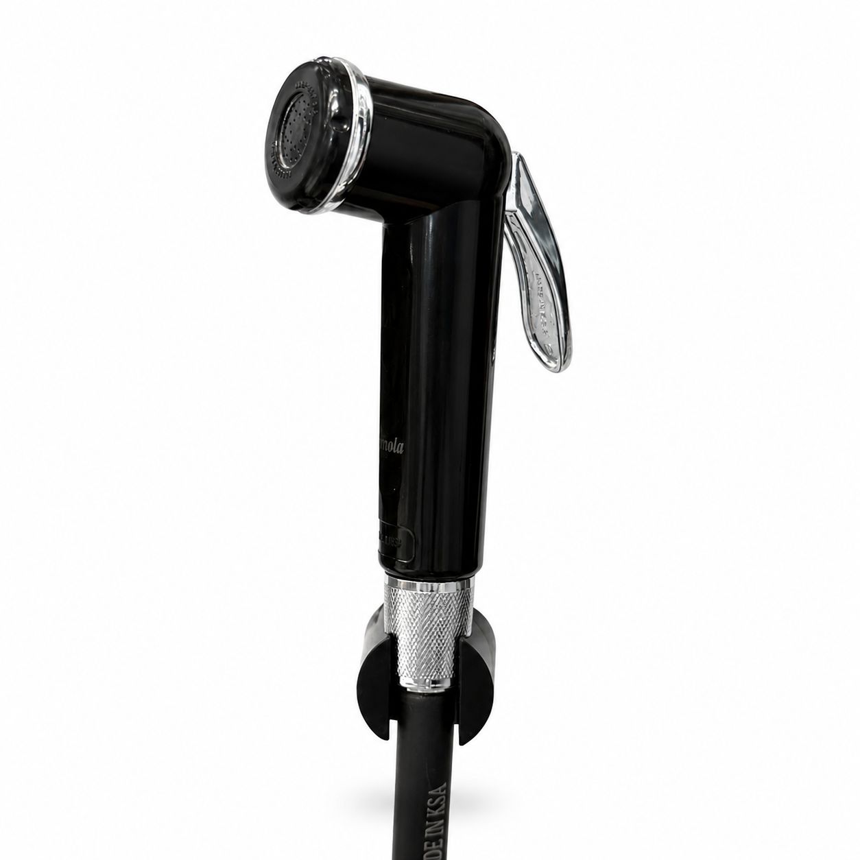 AS Black Bidet Set with Chrome Ring and Hose, VEROOLA Saudi