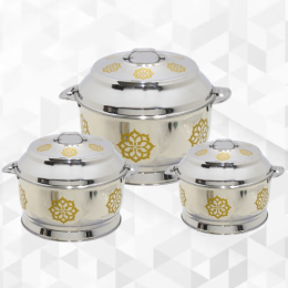 Luxury Stainless Steel Hot Pot Set with Gold Accents