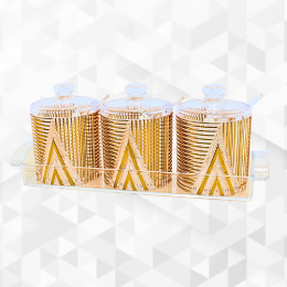 Luxury Acrylic Spice Jar Set with Gold Accents
