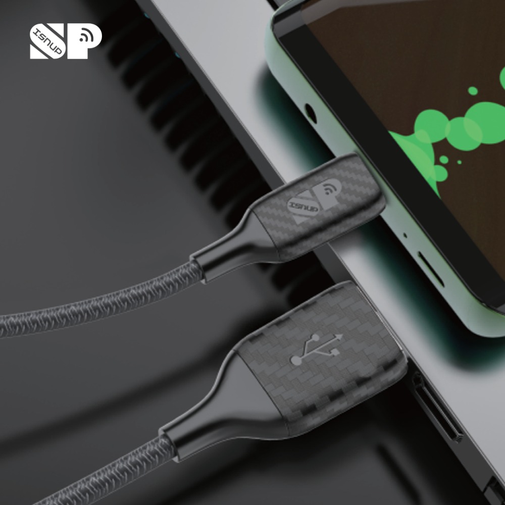 كابل ايفون لايتنينج USB قماش 1 متر من سبون