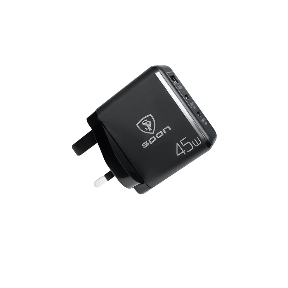 شاحن جداري 45 واط منفذين تايب سي + USB سبون