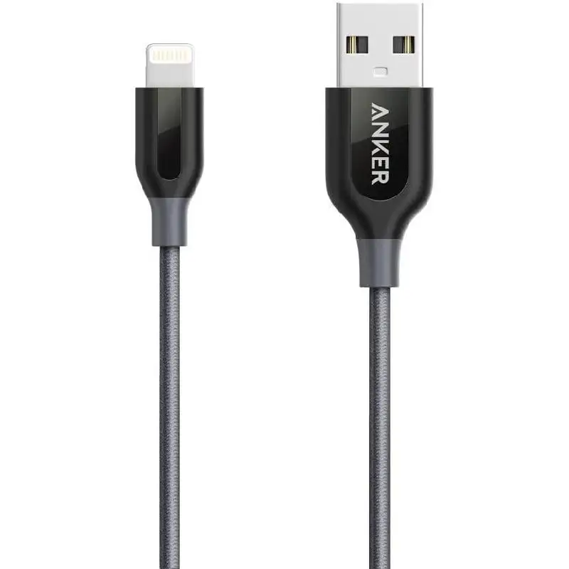 كيبل ايفون لايتنيج USB جلد من أنكر - أسود