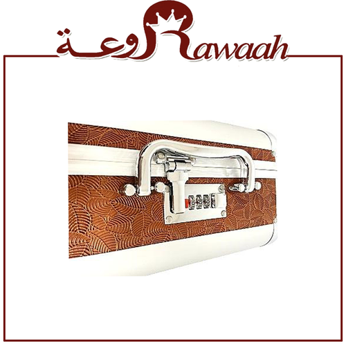  شنط ترتيب مستحضرات التجميل والاكسسوار - بني مزخرف