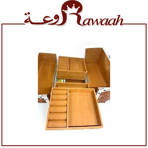  شنط ترتيب مستحضرات التجميل والاكسسوار - بني مزخرف