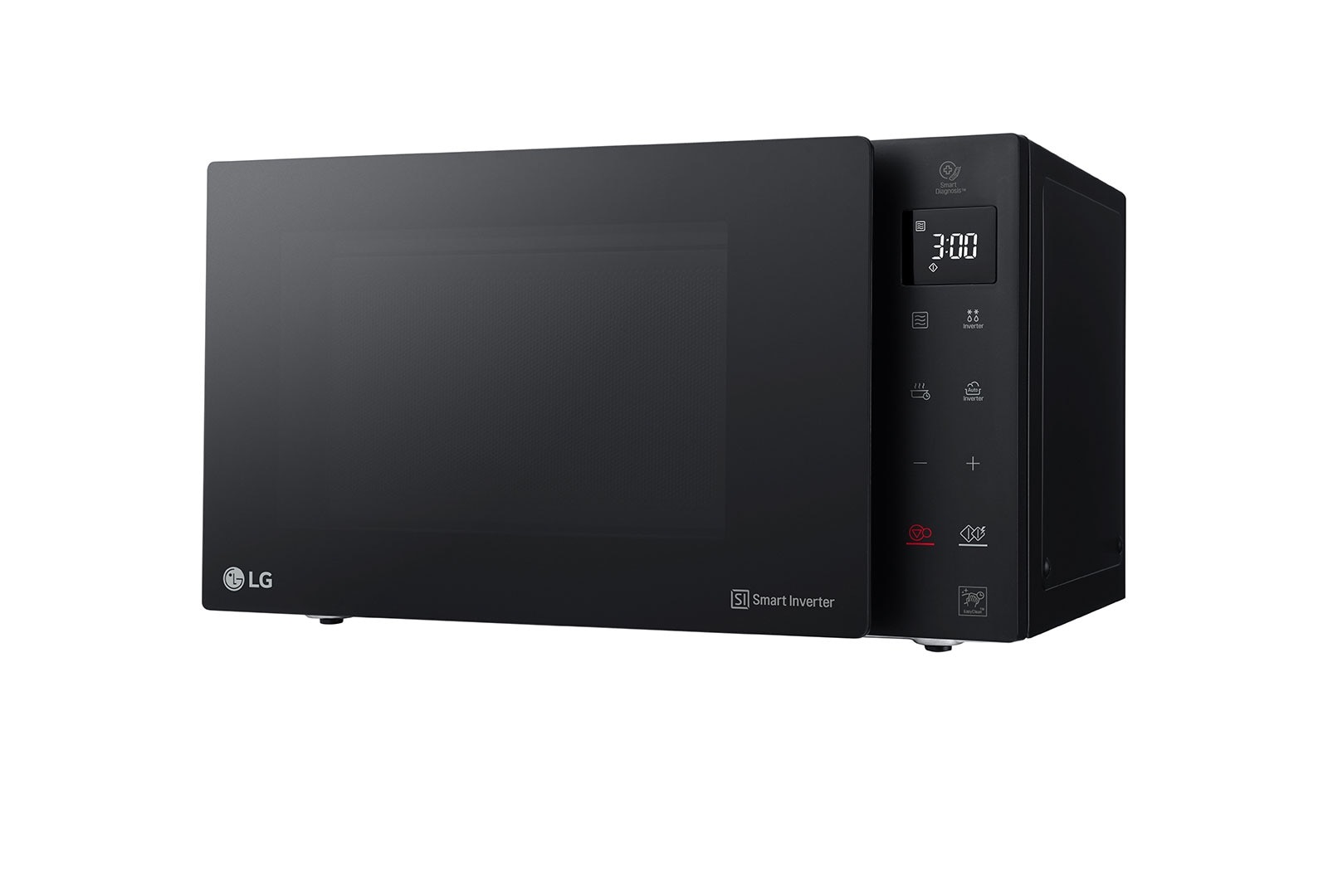 ميكروويف LG سعة 25 لتر، يحتوي على مؤقت لتسهيل عملية الطهي.
